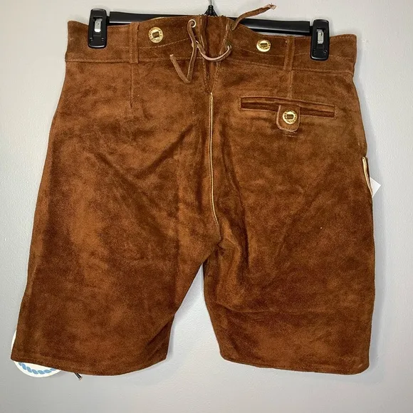 Bavaria Trachten Lederhosen Mens, Sz 30 US/48 EU Dark Brown