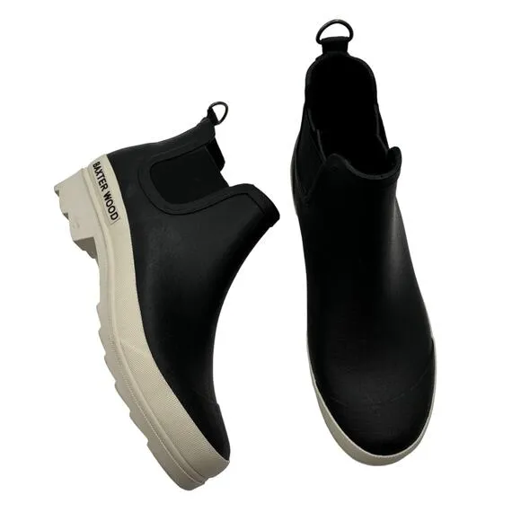 Baxter Wood Black The Hevea Chelsea White Sole Rain Boots