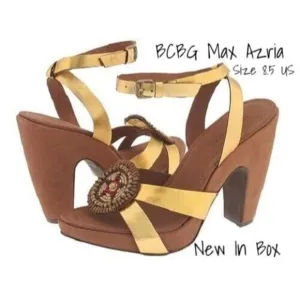 BCBG Max Azria Shoes Sandals Strappy Heel Metallic Alhambra 8.5 US New In Box