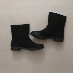 BCBGeneration Black Goat Suede Leather Moto Boots $185