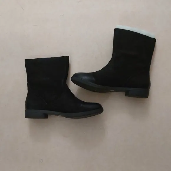 BCBGeneration Black Goat Suede Leather Moto Boots $185