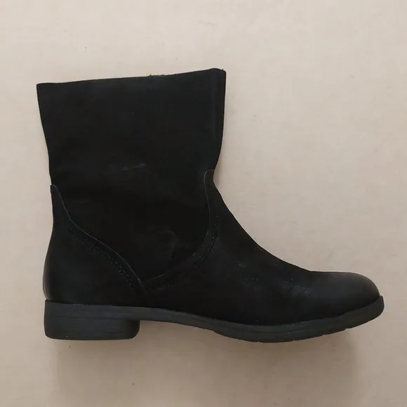BCBGeneration Black Goat Suede Leather Moto Boots $185
