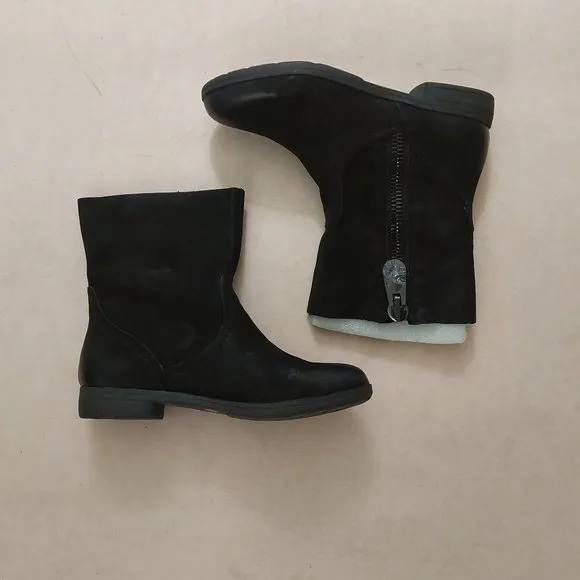 BCBGeneration Black Goat Suede Leather Moto Boots $185