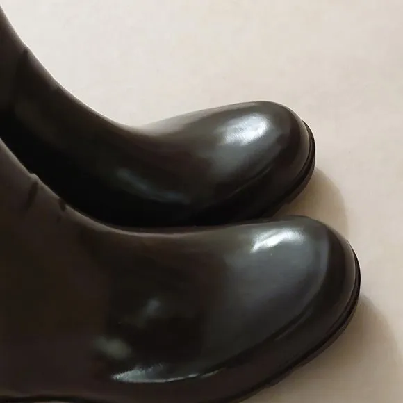 BCBGGeneration Madison Leopard Rubber Rain Boots Retail $395