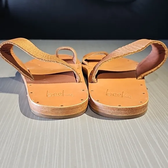 Beek‎ Finch Rose Gold/ Tan Toe Ring Leather Sandals Size 5 NWOT $280