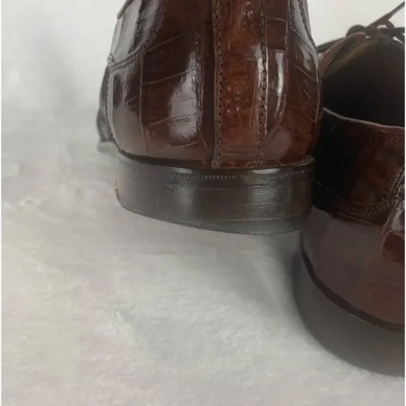 BELVEDERE Mens Dress Shoes Exotic Reptile‎ Lace Up Italian Oxford Sz 9M VTG READ