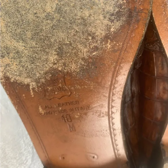 BELVEDERE Mens Dress Shoes Exotic Reptile‎ Lace Up Italian Oxford Sz 9M VTG READ