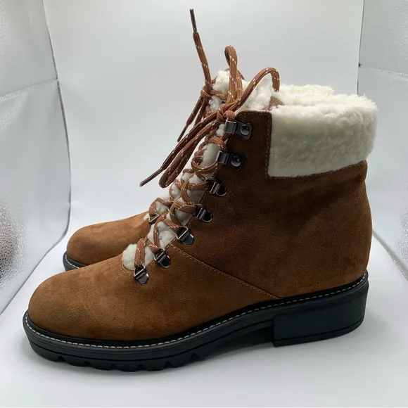 Bernardo Dash Hiker Boots Tobacco Split Suede lace size 10M suede  NWOB F3 1407