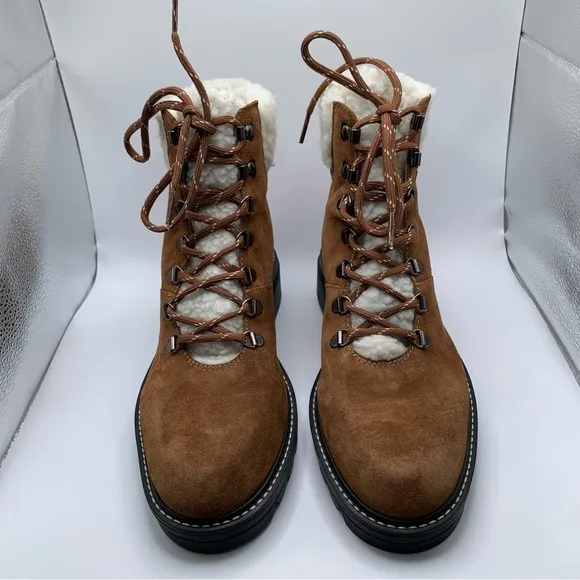 Bernardo Dash Hiker Boots Tobacco Split Suede lace size 10M suede  NWOB F3 1407