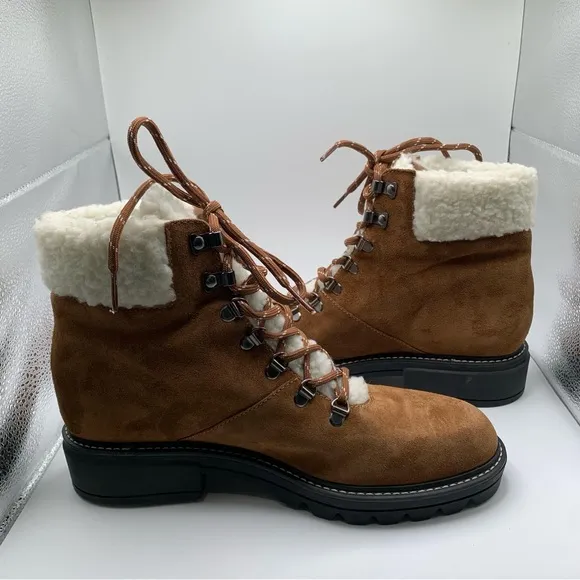 Bernardo Dash Hiker Boots Tobacco Split Suede lace size 10M suede  NWOB F3 1407