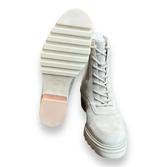 BERNARDO Salerno Lace-Up‎ Rubber Sole Boot US 6.5M White Suede