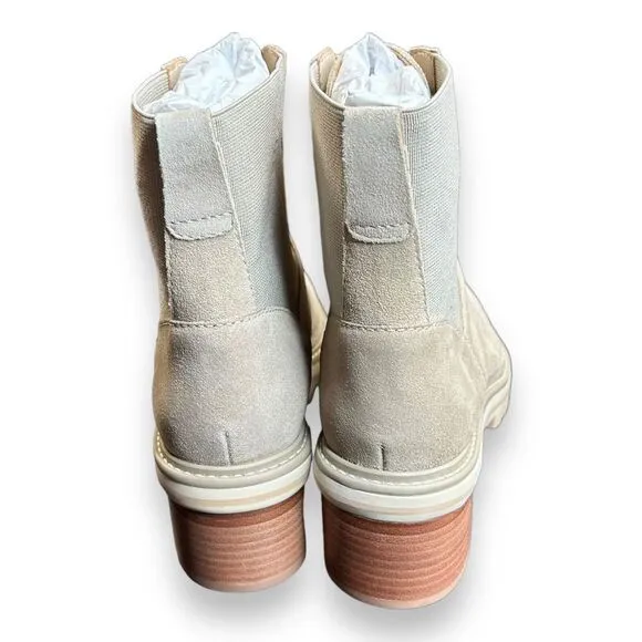 BERNARDO Salerno Lace-Up‎ Rubber Sole Boot US 6.5M White Suede