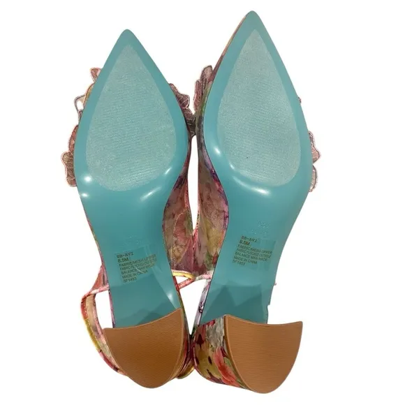Betsey Johnson Women's PETRA Floral Slingback Heels - Pink Size 9.5