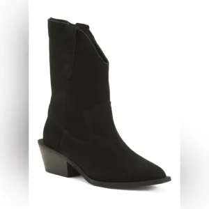 BIANCO Black Western Suede Women's Boots