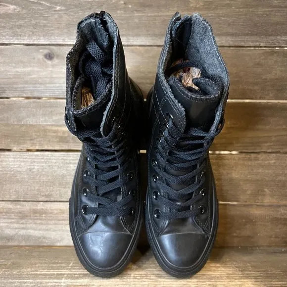 Big Kids‎ Converse CTAS Hi-Rise Black Rubber Waterproof Ankle Boots Size 5 Y GUC