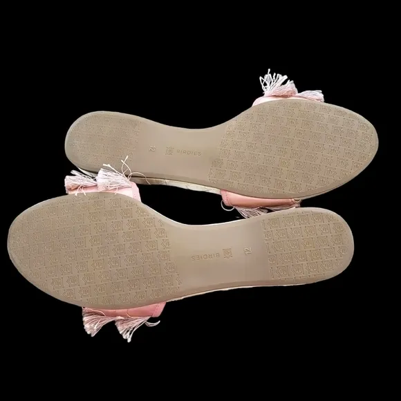 Birdies The Sparrow In Blush Fringed Slide