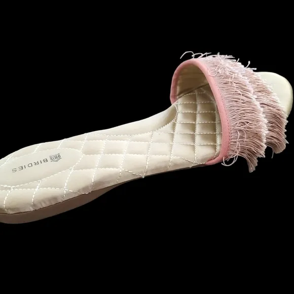 Birdies The Sparrow In Blush Fringed Slide