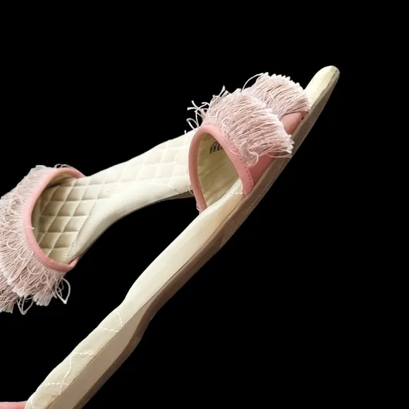 Birdies The Sparrow In Blush Fringed Slide