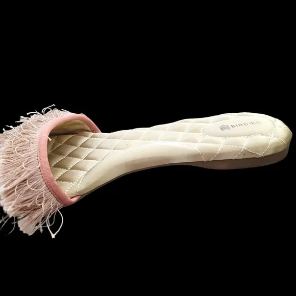 Birdies The Sparrow In Blush Fringed Slide