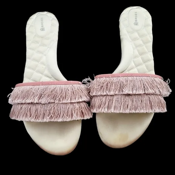 Birdies The Sparrow In Blush Fringed Slide