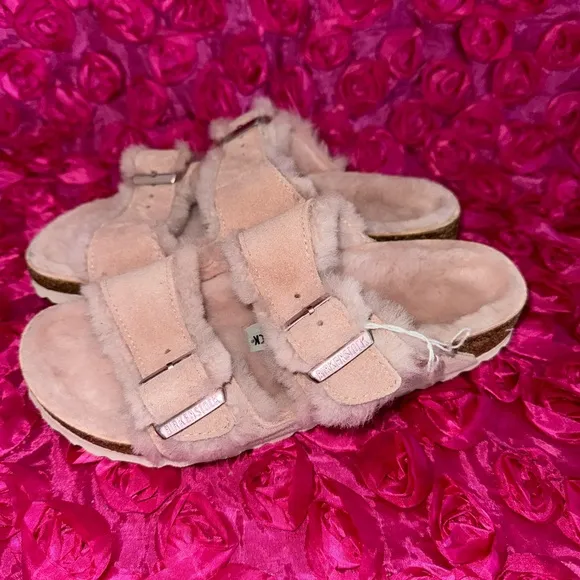 Birkenstock Arizona Shearling Light Rose Suede