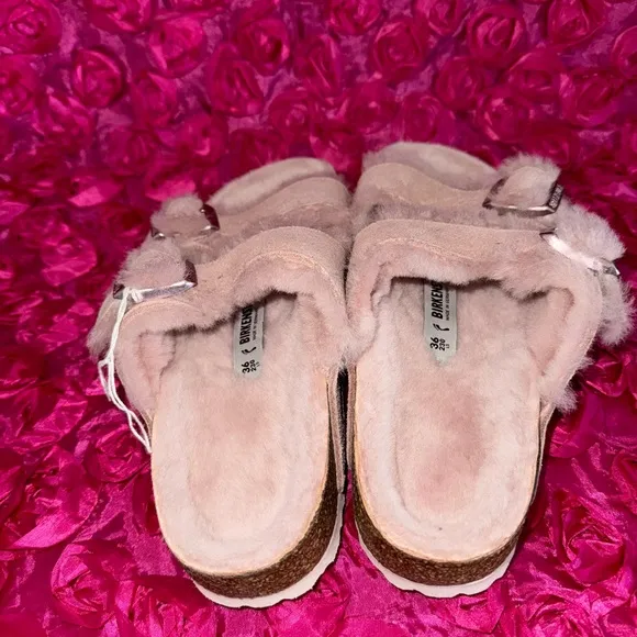 Birkenstock Arizona Shearling Light Rose Suede