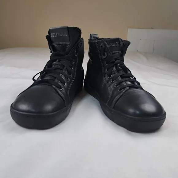 BIRKENSTOCK BEND MID HIGH SNEAKERS BLACK SOFT LEATHER SIZE 42(9)