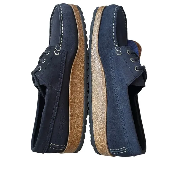 Birkenstock Edson Blue Suede Shoes Size 11 NIB