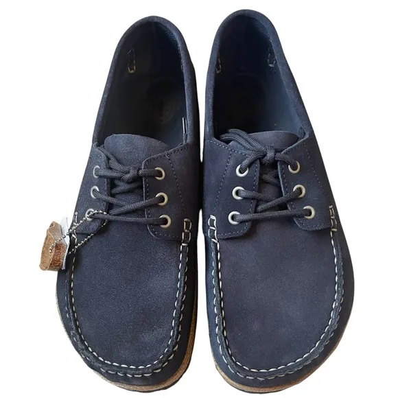 Birkenstock Edson Blue Suede Shoes Size 11 NIB