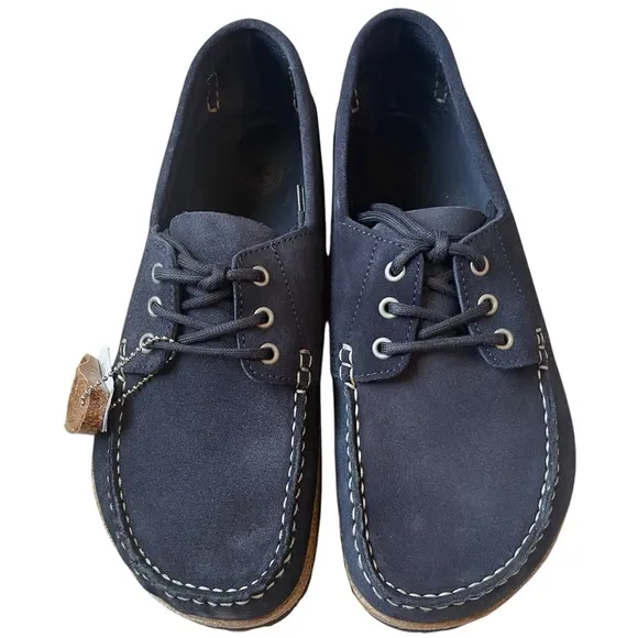 Birkenstock Edson Blue Suede Shoes Size 11 NIB