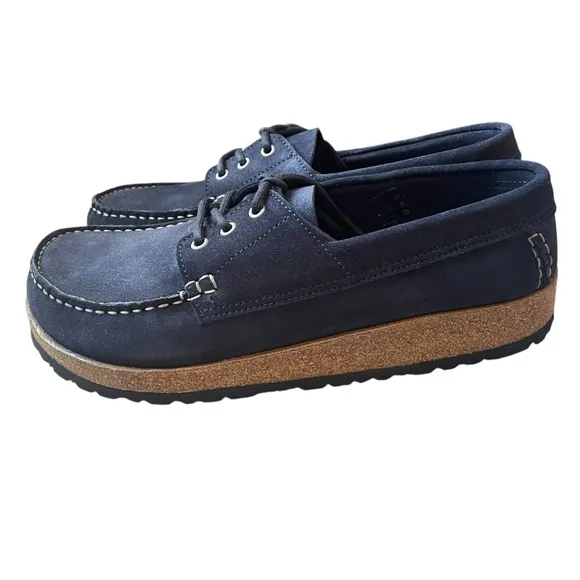 Birkenstock Edson Blue Suede Shoes Size 11 NIB