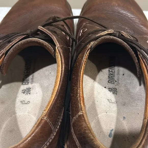 Birkenstock Footprints Men's Brown Leather Lace Up Oxford Shoes Size 10 (43)