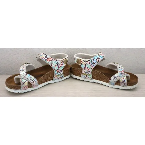 Birkenstock  Girls' Sz 24 US 6-6.5 White Taormina Mosaic Sandals