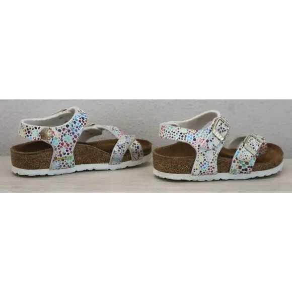 Birkenstock  Girls' Sz 24 US 6-6.5 White Taormina Mosaic Sandals