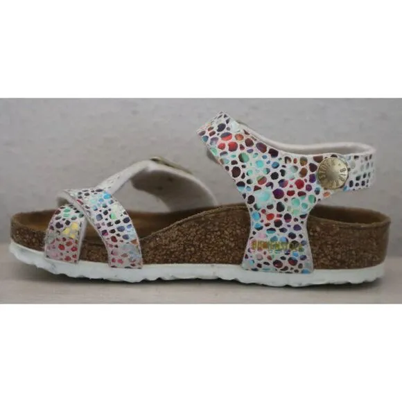 Birkenstock  Girls' Sz 24 US 6-6.5 White Taormina Mosaic Sandals
