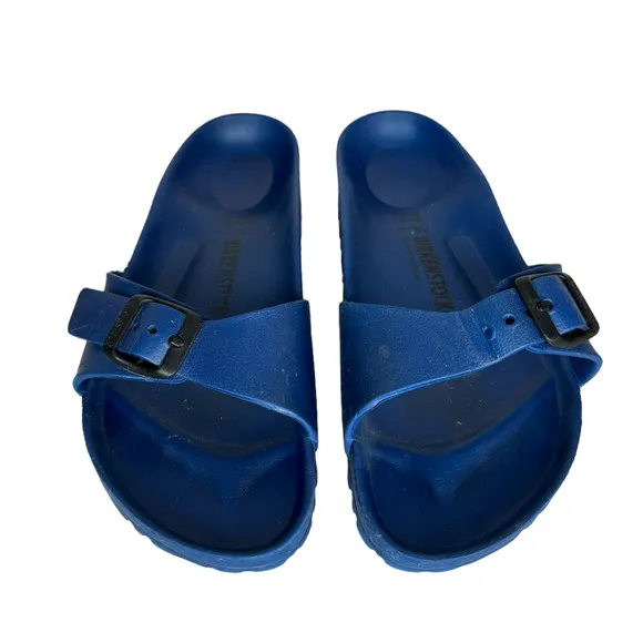 Birkenstock Madrid Eva Blue Rubber Sandals Slide On Summer Women's Size 6