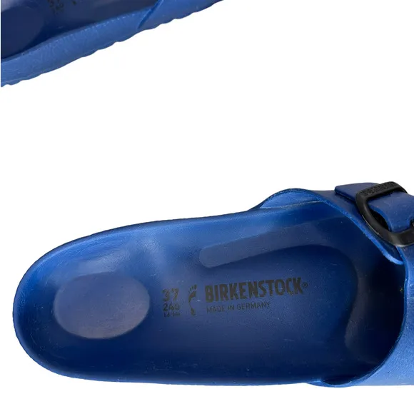 Birkenstock Madrid Eva Blue Rubber Sandals Slide On Summer Women's Size 6