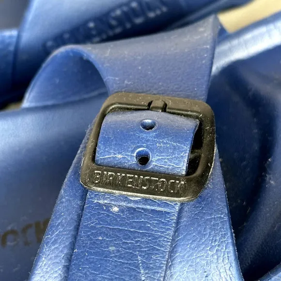 Birkenstock Madrid Eva Blue Rubber Sandals Slide On Summer Women's Size 6