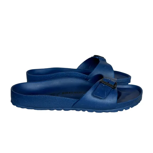 Birkenstock Madrid Eva Blue Rubber Sandals Slide On Summer Women's Size 6