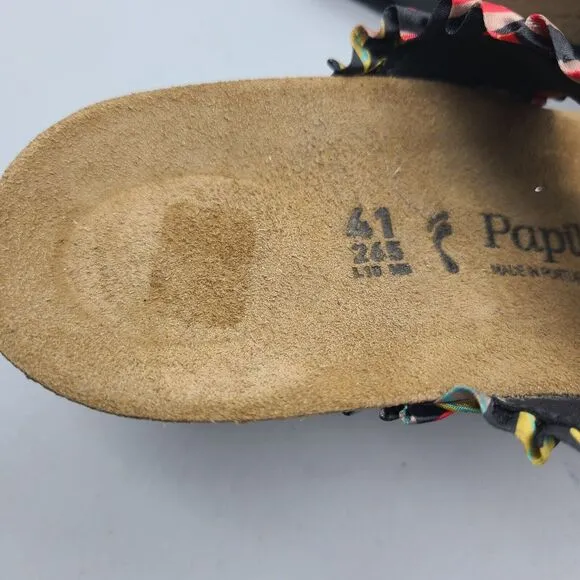 Birkenstock Papillio Women Wedge Sandals Slide Straps Floral Ruffle Sz 10/ 41