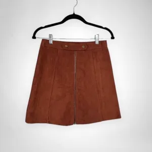 BISHOP &amp; YOUNG Faux Suede Brown Skirt S