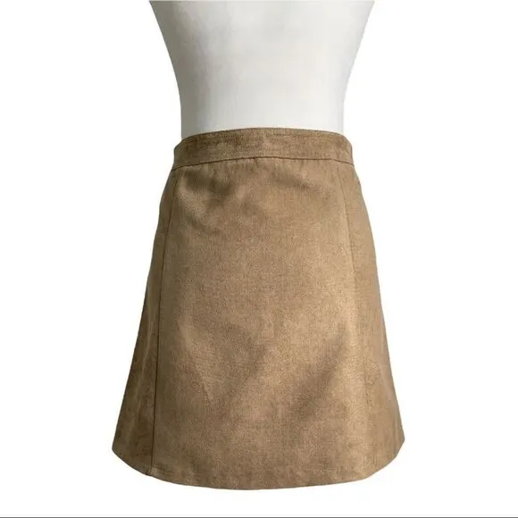 Bishop and Young Tan Suede Mini Skirt | Size M