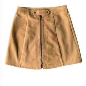 Bishop and Young Tan Suede Mini Skirt | Size M