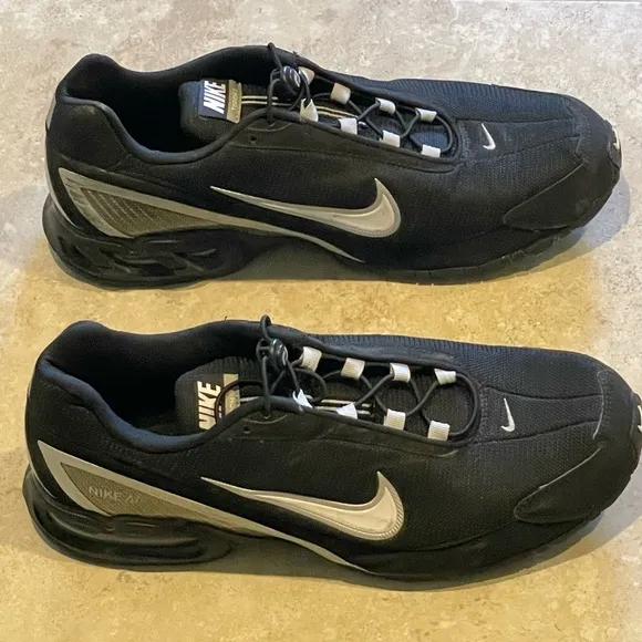 Black &amp; White Air Max Torch 3 Running/Jogging Shoes with Suede Accents