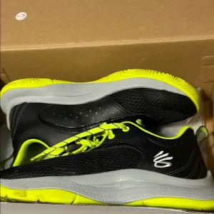 Black and Neon Green Athletic Shoes