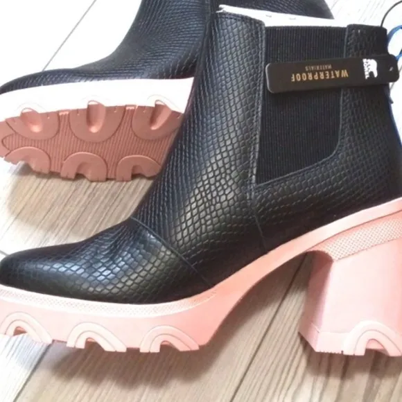 Black Boots with Pink Soles