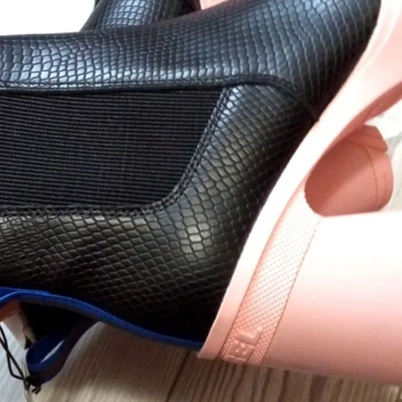 Black Boots with Pink Soles