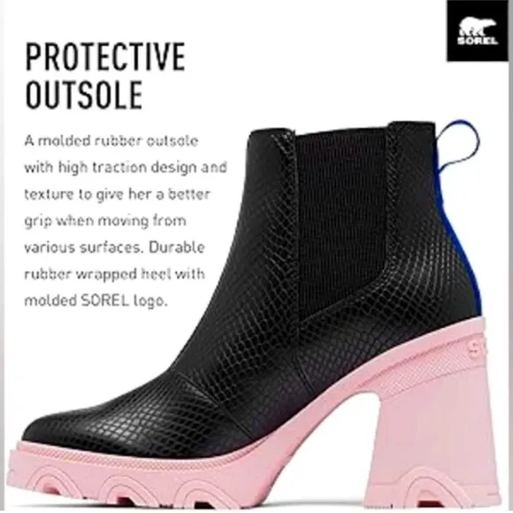 Black Boots with Pink Soles