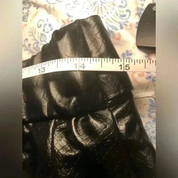 Black Faux leather Ballroom Skirt