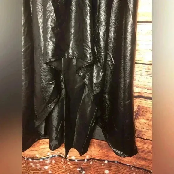 Black Faux leather Ballroom Skirt